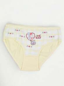 Conjunto de 3 Calzones de algodón para niña, diversos estampados Kawaii, multicolor tonos pastel, suaves y super cómodos. - Multicolor - Ver 4