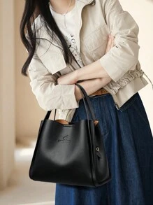 高品质软皮女士手提包休闲单肩托特包奢华设计师女士大容量钱包包热销、时尚女士包包优雅