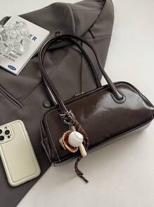 休闲保龄球包风格时尚单肩包 - 咖啡棕 - 查看 2