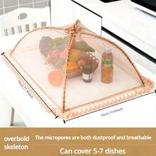 Food Cover Foldable Household Cover Meal Table Cover Leftovers Food Food Cover Table Cover Dish Cover Cover Umbrella Cover Dust - 金色方形款 - 查看 5