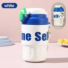 1 件时尚便携式保温水杯，不锈钢水杯，带定制文字，适合旅行、度假、户外、健身随行杯，多种颜色可选，送给家人和朋友的礼物 - 自由選擇 - 查看 7