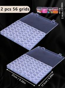 1 ou 2 peças DIY Diamond Painting Diamond Storage Box, 28 grades e 56 grades Especificação - Claro - Ver 6