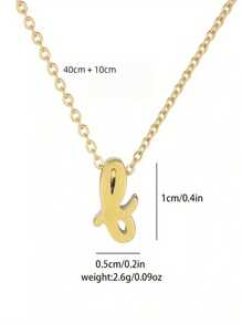 1pc 26pcs Lower Case Letter Necklace, Stainless Steel Gold Color Alphabet Pendant Necklace, Birthday Gift For Women