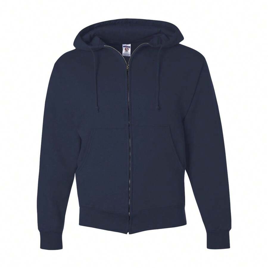 JERZEES Super Sweats NuBlend Full-Zip Hooded Sweatshirt - 50% Cotton/50% Polyester - (SA441) - 藏蓝色 - 查看 1