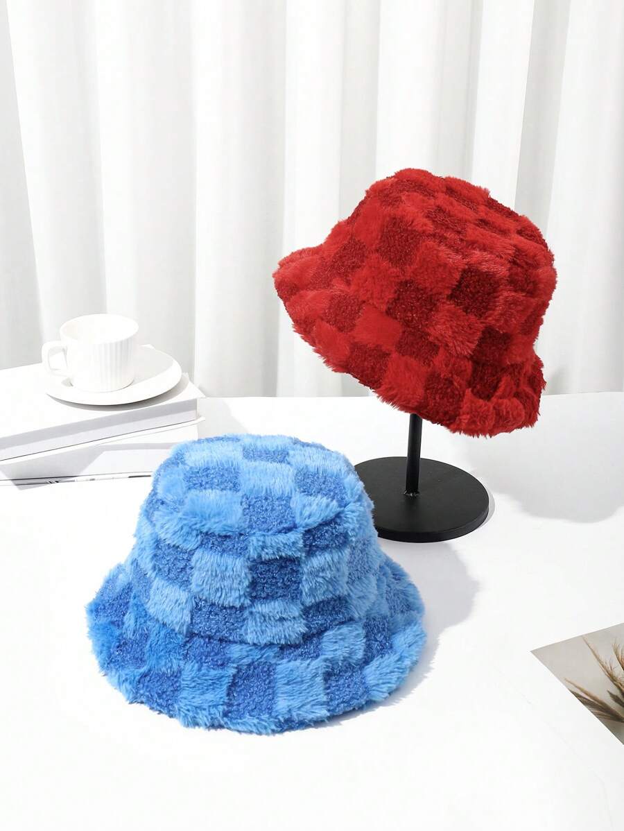 1 件新款秋冬毛绒时尚保暖渔夫帽，女士百搭配饰 - A - 查看 1