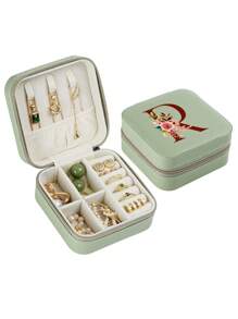 1 件珠宝收纳盒便携式旅行和商务旅行使用，适用于戒指、耳环、项链、小珠宝盒