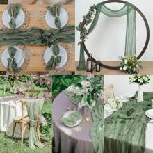 Khăn trải bàn vải thưa phong cách Bohemian, Bộ khăn trải bàn vải thưa dài 3,05 mét, Trang trí theo phong cách Boho cho đám cưới, tiệc cô dâu, sinh nhật, kỷ niệm, tiệc độc thân - Đa năng cho Halloween, Giáng sinh, Ngày lễ tình nhân - Chủ đề công chúa, Dễ sử dụng và tái sử dụng Quà tặng tốt nhất - Nhiều màu - Xem 4