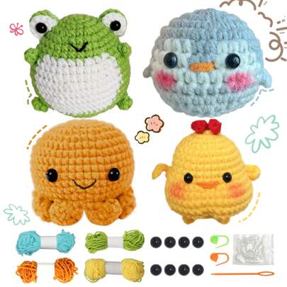 DIY Bathing Capybara Doll Crochet Kit For Beginners, Amigurumi Stuffed Plants - Gift Animal Crochet Starter Kit All-In-One Complete Crochet Kit Learn To Crochet Sets With Instructions And Step By Step Video Tutorials For Adults