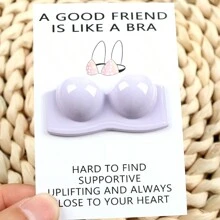 1 张/6 张有趣的胸罩形贺卡，带有励志信息“朋友就像胸罩”，适合生日、庆祝、乳腺癌意识、灵感，由树脂和纸制成，个性化，适合任何收件人，派对礼物 - 彩色 - 查看 18