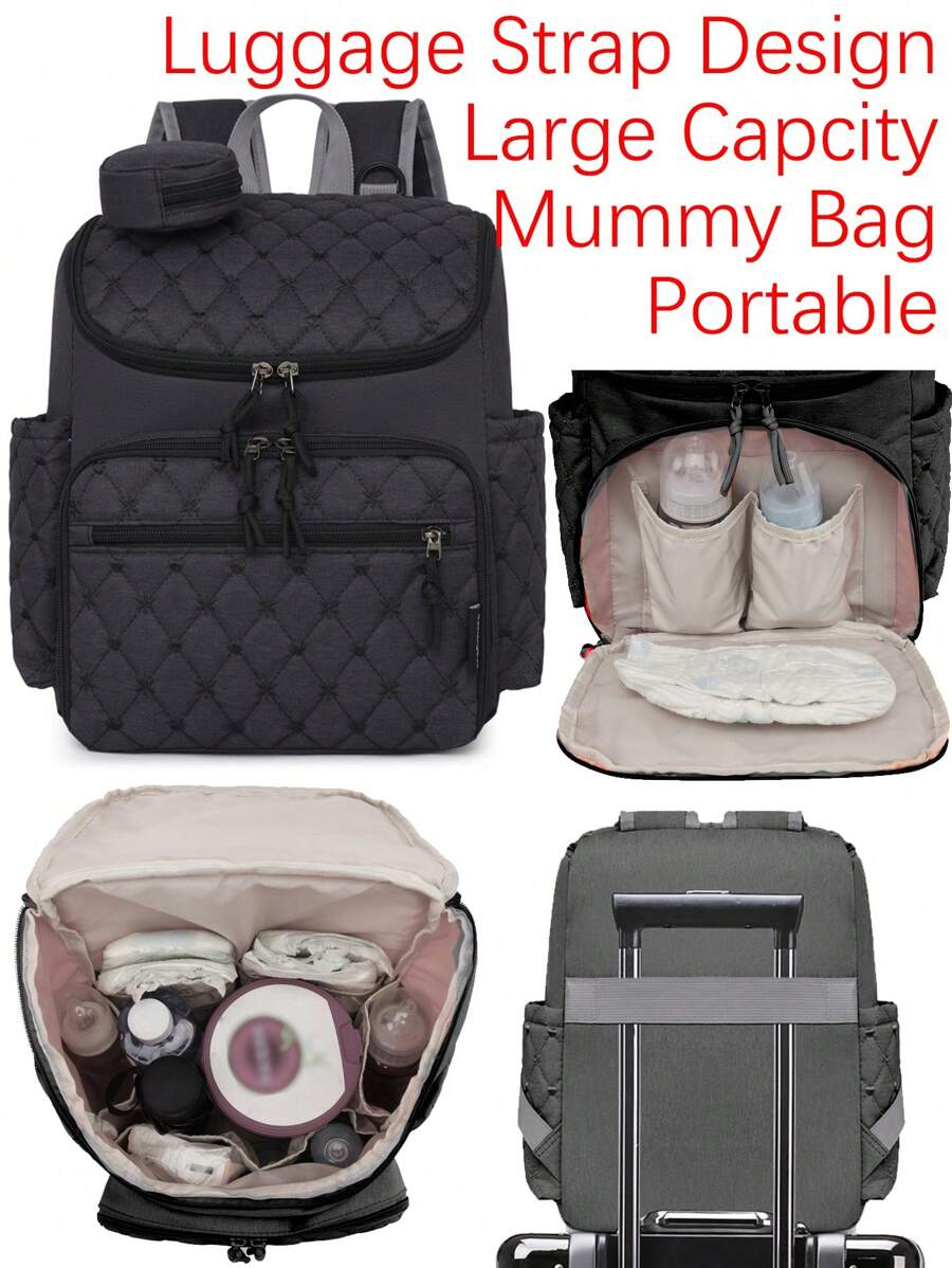 1 chiếc túi đựng đồ thời trang có sức chứa lớn. Túi đi làm thời trang cho phụ nữ. Ba lô đi học xách tay. Ba lô màu trơn Basics. Túi chần bông nhẹ có quai xách tay.