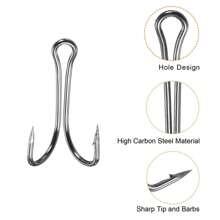 Double Hooks - Fly Tying Double Hooks Classic Frog Hooks 3X Strong Sharp Open Shank High Carbon Steel Barbed Small For Saltwater And Freshwater