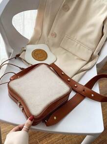 2pcs/Set Creative Personalized Bread & Egg Combo Crossbody Bag For Daily Use, For Teen Girls Women College Students, White-Collar Workers, Rookies & White-Collar Workers Perfect For Party, Prom, Dinner, Wedding, Shopping, Holiday, Beach, Vacation, Outdoors, Travel, Outings Best Personalized Gifts For Women, Mom & Girlfriends