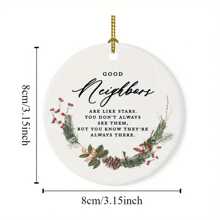 1 件亚克力圣诞树装饰 - “像星星一样的好邻居”松树花环纪念品 - 未充电的家居挂饰，送给邻居的节日礼物 - 彩色 - 查看 4