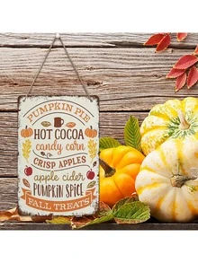 Biển hiệu kim loại cổ điển quyến rũ - Chủ đề bánh bí ngô, ca cao nóng và ngô kẹo - Hoàn hảo cho nhà bếp, quán cà phê hoặc trang trí hang động của đàn ông - Quà tặng treo tường cho phụ nữ - màu cơ bản - Xem 8