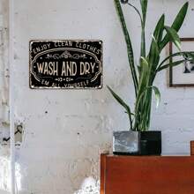 12x8 Inch Vintage Laundry Room Metal Sign - Rustic Iron Wall Decor