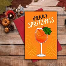 1pc Merry Spritzmas Humorous Greeting Card - Multifunctional Cartoon-Themed Christmas, Birthday, New Year, Congratulations & Holiday Card For Anyone - English Language, Includes Envelope,Christmas - Multicolor - View 8