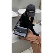 Túi xách Fat Fat Homemade dành cho nữ mùa hè, thiết kế mới, kiểu dáng cổ điển, dung tích lớn, có họa tiết, dùng để đi làm - màu đen - Xem 9