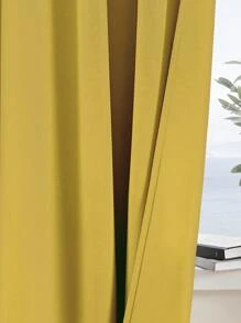 1 件纯色窗帘，索环顶部装饰窗帘，适用于卧室客厅、家居装饰、房间装饰 - 薑黃 - 查看 5