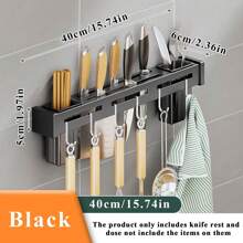 Stainless Steel Knife Holder, Multipurpose Kitchen Rack, Wall-Mounted Chopstick Holder And Knife Storage Kitchen Items Kitchen Accessories Kitchen Tools - Multicolor - View 9