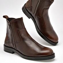 Botín De Vestir En Piel Cierre Lateral para Hombre 108378 color Cafe - Café - Ver 3