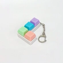 1pc Polypropylene (PP) Macaron Stress Relief Keychain, Puzzle Block Model Accessory, For Students & Office Workers - Multicolor - View 11