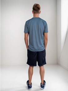 Kit 2 Men's Basic Plain Dry Fit Shirt Sports Gym Short Sleeve Fitness Multicolor - 黑色 - 查看 7