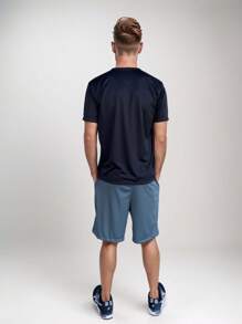 Kit 2 Men's Basic Plain Dry Fit Shirt Sports Gym Short Sleeve Fitness Multicolor - 黑色 - 查看 5