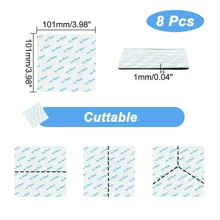 Set de 8 pegatinas cuadradas para alfombra, pegatinas antideslizantes para alfombras de entrada, fijadores de alfombra adhesivos no manchantes para el hogar, cinta para exteriores, pegatinas para pisos de madera, almohadilla antideslizante reutilizable