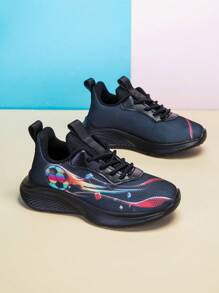 Summer Casual Comfortable Basketball Sports Shoes For Boys - Black - View 3
