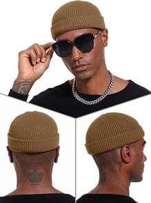 1 chiếc mũ len đan, mũ xô giữ ấm mùa đông cho cả nam và nữ dùng ngoài trời, trang phục mùa thu - Nhiều màu - Xem 2
