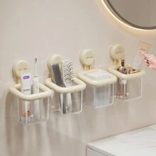 UFORU Advanced Bathroom Suction Cup Wall-Mounted Household Toilet Storage Rack Hand-Drawn Face Towel Storage Box - Multicolor - View 2