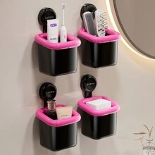 UFORU Advanced Bathroom Suction Cup Wall-Mounted Household Toilet Storage Rack Hand-Drawn Face Towel Storage Box - Multicolor - View 5