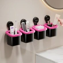 UFORU Advanced Bathroom Suction Cup Wall-Mounted Household Toilet Storage Rack Hand-Drawn Face Towel Storage Box - Multicolor - View 6