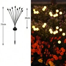 Đèn đánh dấu lối đi chạy bằng năng lượng mặt trời, màu trắng ấm và nhiều màu, 1 gói 6 đèn LED, 1 gói 8 đèn LED, 1 gói 10 đèn LED, Đèn đom đóm thổi bằng gió, Đèn cọc cắm đất cảnh quan sân vườn ngoài trời LED, Đèn trang trí bãi cỏ công viên sân trong - Nhiều màu - Xem 9