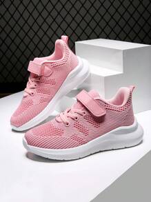 Zapatos deportivos para niñas, zapatillas de correr transpirables para niñas adolescentes en primavera/otoño, malla rosa ligera para niños, antideslizante, duradera, zapatillas casuales para estudiantes, adecuadas para días escolares/actividades diarias