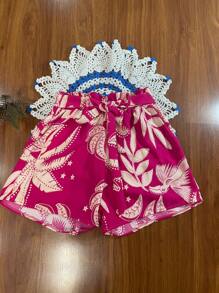 Belala Moda New Shorts With Belt And Elastane, With Print - 玫紅色 - 查看 1