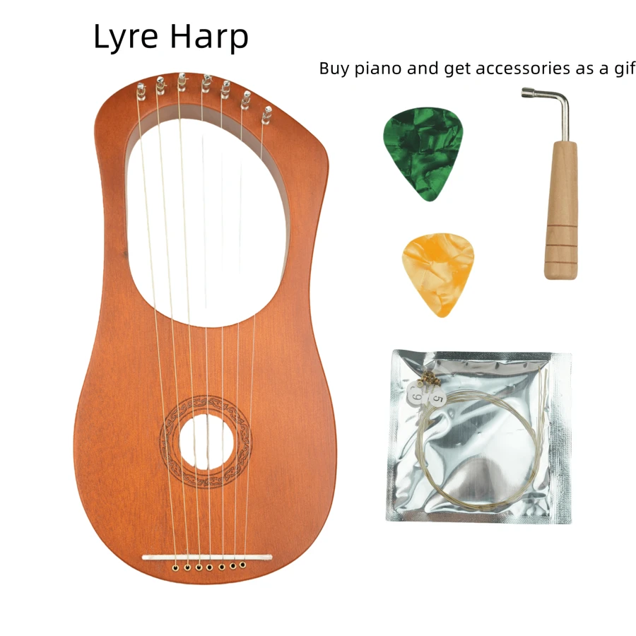 Arpa de lira, instrumento musical de lira de 7 cuerdas, lira griega instrumento musical de nicho
