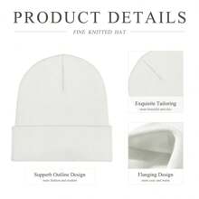 1pc Business Logo Beanie, Printed Business Logo Ski Cuffed Cap, Custom Beanie Hood, Marketing Hats, Business Logo Gifts, Cuffed Beanie, Boggin