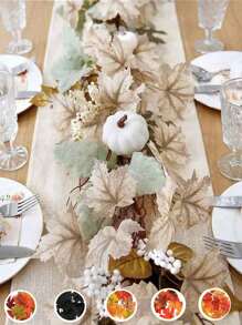 1 chiếc lá phong mùa thu, bí ngô, quả mọng và vòng hoa trang trí, cho Lễ Tạ ơn, Giáng sinh, trang trí trang trại, thích hợp cho lò sưởi, tường, cầu thang, trong nhà và ngoài trời - Nhiều màu - Xem 12