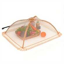 Food Cover Foldable Household Cover Meal Table Cover Leftovers Food Food Cover Table Cover Dish Cover Cover Umbrella Cover Dust - 金色方形款 - 查看 6
