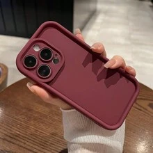 酒红色简约加厚手机壳,防摔设计,TPU手机后盖,适用于 16/16plus/16pro/16promax/15/15plus/15pro/15promax/11/12/13/14promax/11pro/11promax/12pro/12promax/13pro/13promax/14pro/14promax/14plus,防水防震防刮 - 酒紅色 - 查看 6