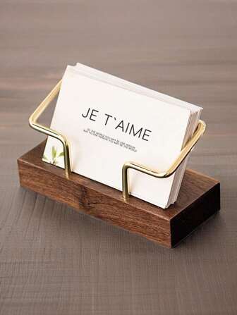 miwoo ที่วางบัตรธุรกิจ แบบโต๊ะทำงานจากไม้, ชั้นวางบัตรสร้างสรรค์จากไม้, ชั้นวางบัตรสำหรับที่ทำงานจากไม้, เหมาะสำหรับโต๊ะทำงาน, ชั้นวางบัตรธุรกิจจากไม้, ที่วางโปสการ์ดสำหรับใช้งานในสำนักงานและที่บ้าน