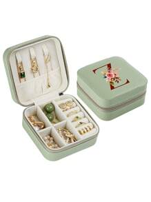 1 件珠宝收纳盒便携式旅行和商务旅行使用，适用于戒指、耳环、项链、小珠宝盒