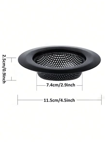Stainless Steel Black Kitchen Sink Strainer, Stainless Steel Bathroom Shower Drain Colander, Sink Strainer, Filter Basket, Drain Cover - Fits Various Sink And Tub Openings, Anti-Clogging And Odor-Resistant