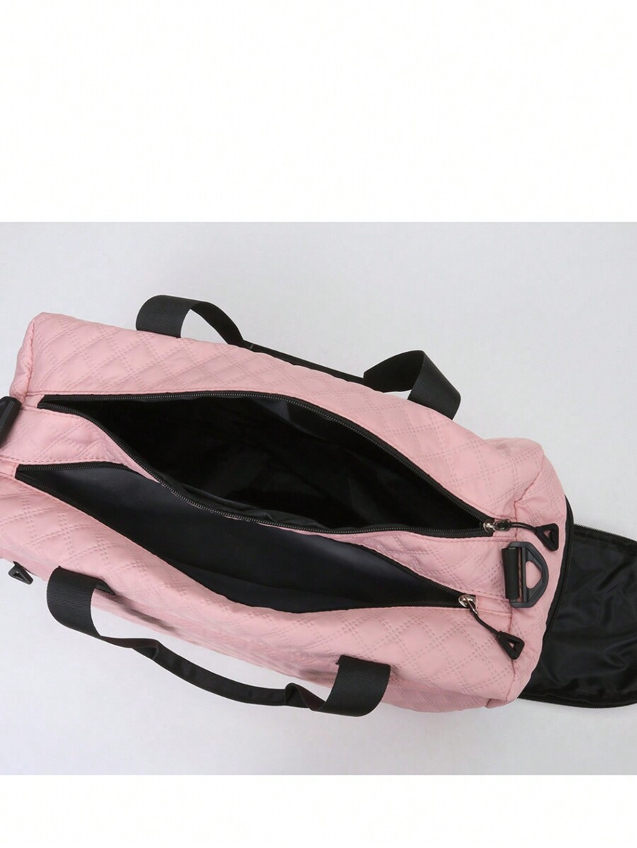 Women's Rhombus Pattern Large Capacity Travel Bag, Able To Fit CarryOn