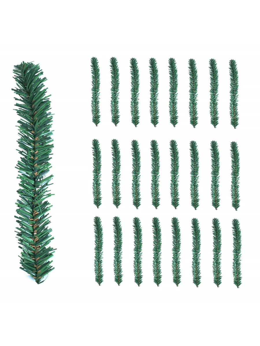 24 chiếc vòng hoa Giáng sinh buộc kim thông nhân tạo cành cây thông Noel thân cây xanh giả có dây 12inx1.6in màu xanh lá cây dùng để trang trí Giáng sinh, gói quà thủ công - màu xanh lá - Xem 1