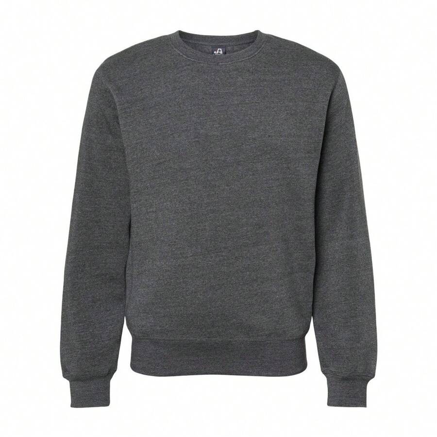J. America Triblend Fleece Crewneck Sweatshirt - 55% Cotton/39% Polyester - (SA10043) - Màu xám đen - Xem 1