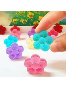 lovely flower Flower Silicone Mold, Small Plum Blossom Shaped Flower Molds With 70 Cavities For Making Chocolate/Candy/Gummy/Cookie/Jelly/Edible Flowers For Cake Decorating, Winter Sweet Mold - Multicolor - View 6