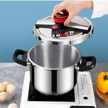 4L/5L/6L/7L/8L/1L Mechanical Pressure Cooker, Stainless Steel, Suitable For Gas & Electric Stove, Home Use Seafood Boil - Black - View 3