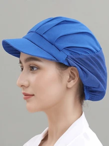 1pc/3pcs/5pcs, Women's Work Cap, Dust Cap For Food Factory Workshop, Waiter Cap For Catering Restaurant, Chef Cap, Suitable For Work Workshop, Protective Cap - A - View 5